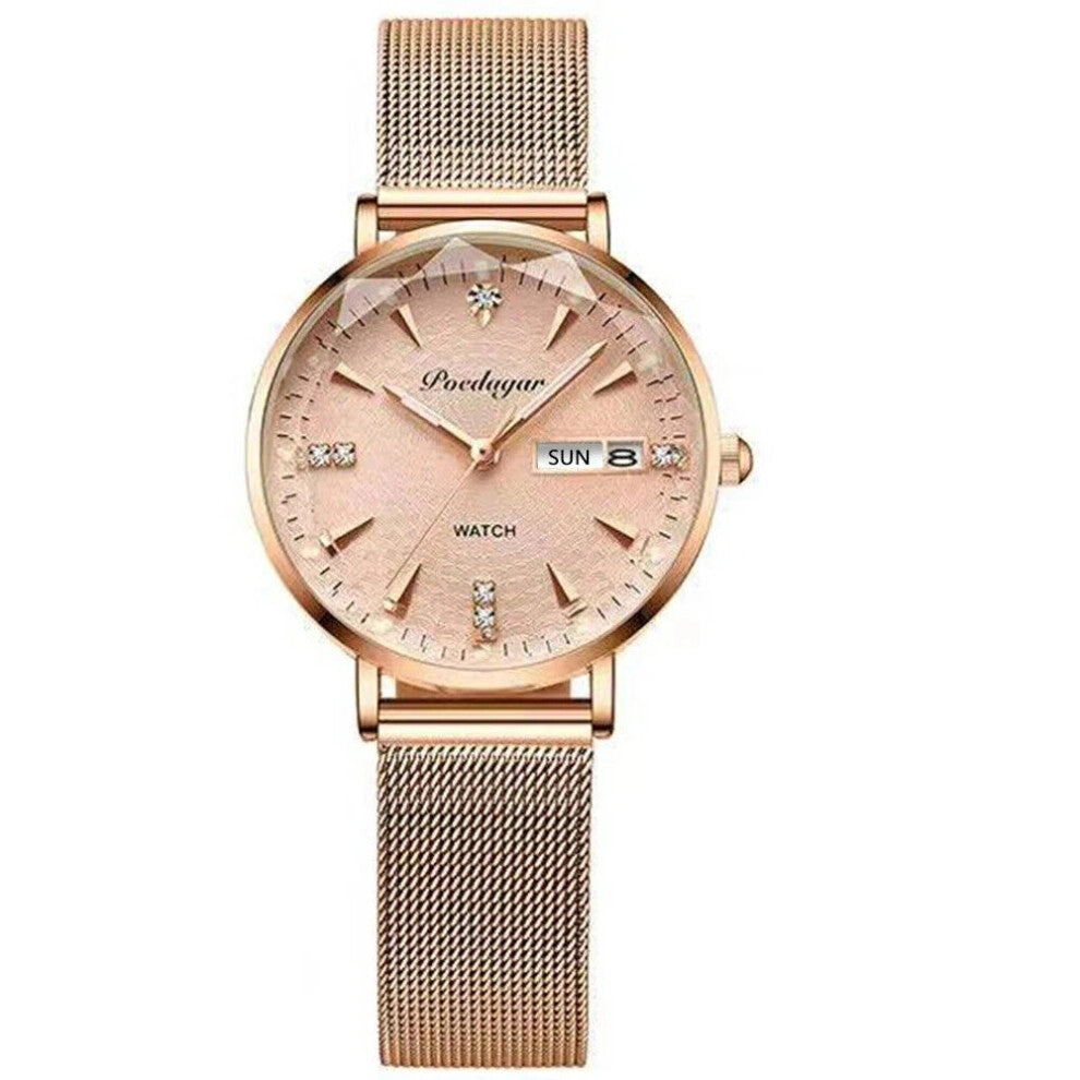 (YN312 Rose Gold Mesh) Women Watch Luxury Wristwatch Fashion Waterproof Ladies Watch Bracelet Watch