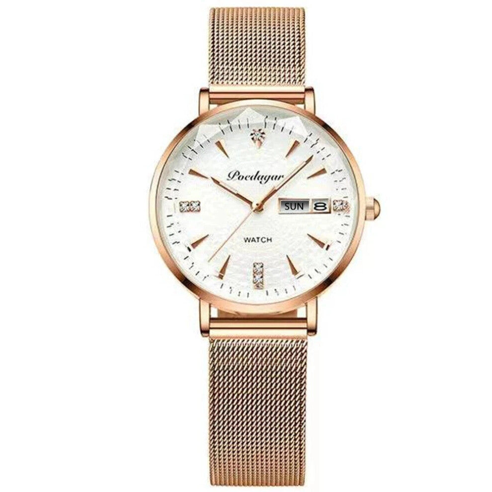 (YN312 White Mesh) Women Watch Luxury Wristwatch Fashion Waterproof Ladies Watch Bracelet Watch New
