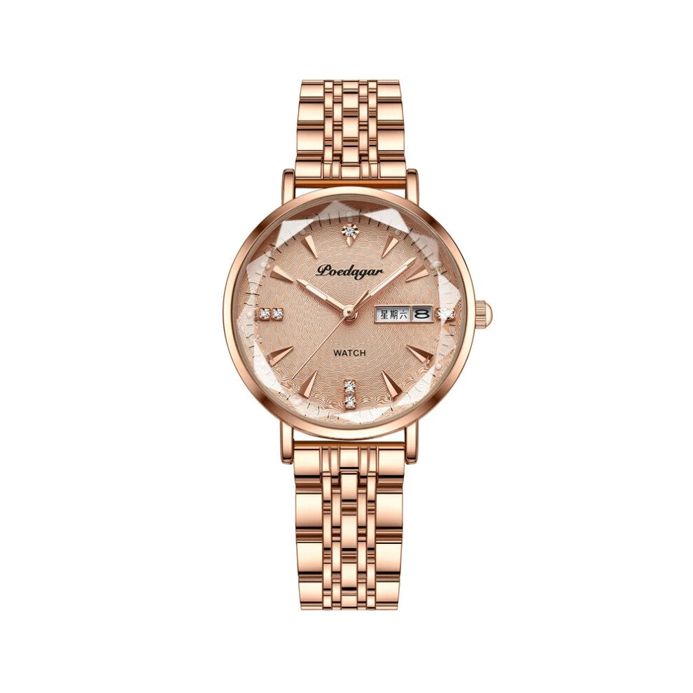 (YN312 Rose Gold Steel) Women Watch Luxury Wristwatch Fashion Waterproof Ladies Watch Bracelet Watch Hot