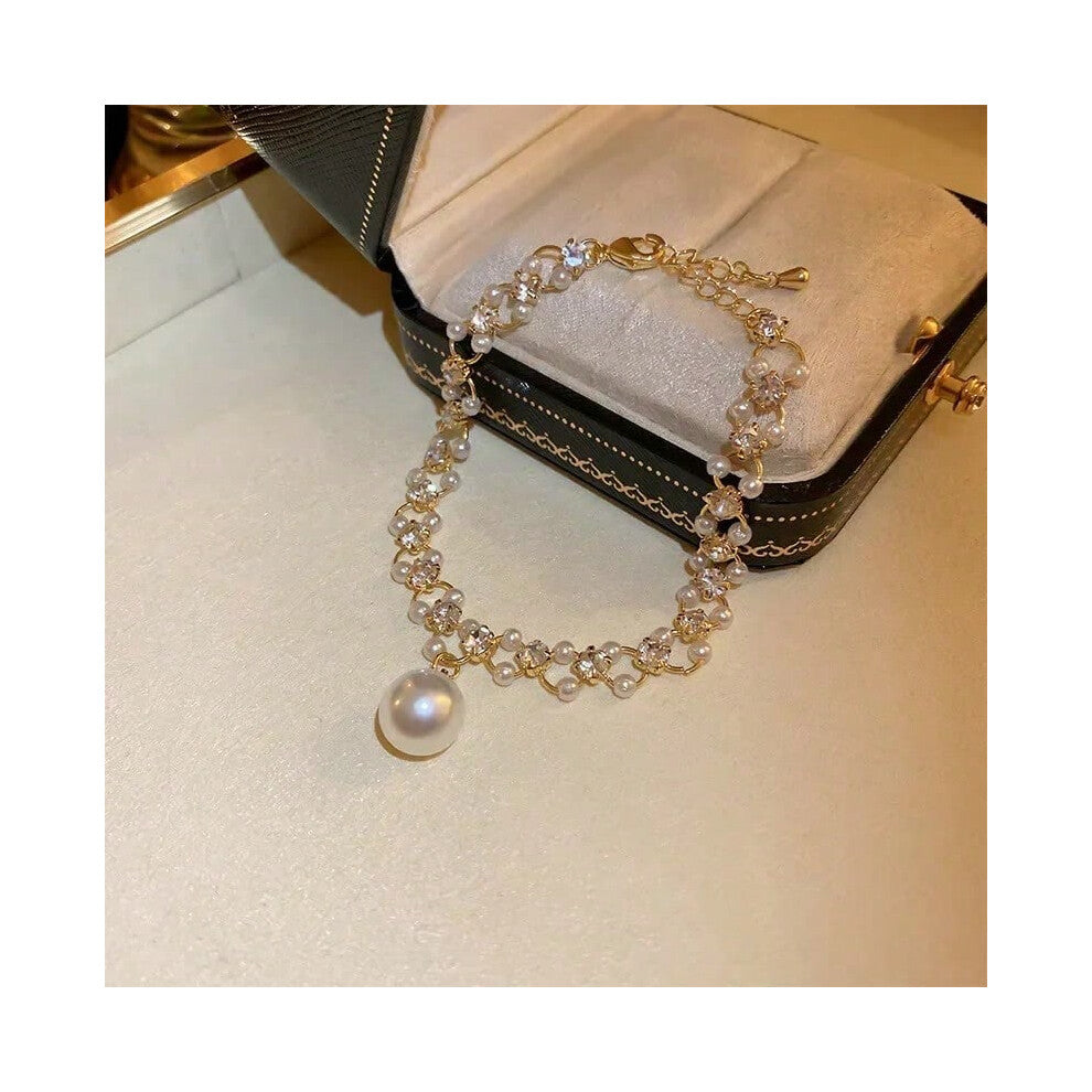 (SL095) Imitation Pearl Stretchable Bracelet for Women Personalized Fashion Daily Accessories Party Jewelry Birthday Anniversary Gifts
