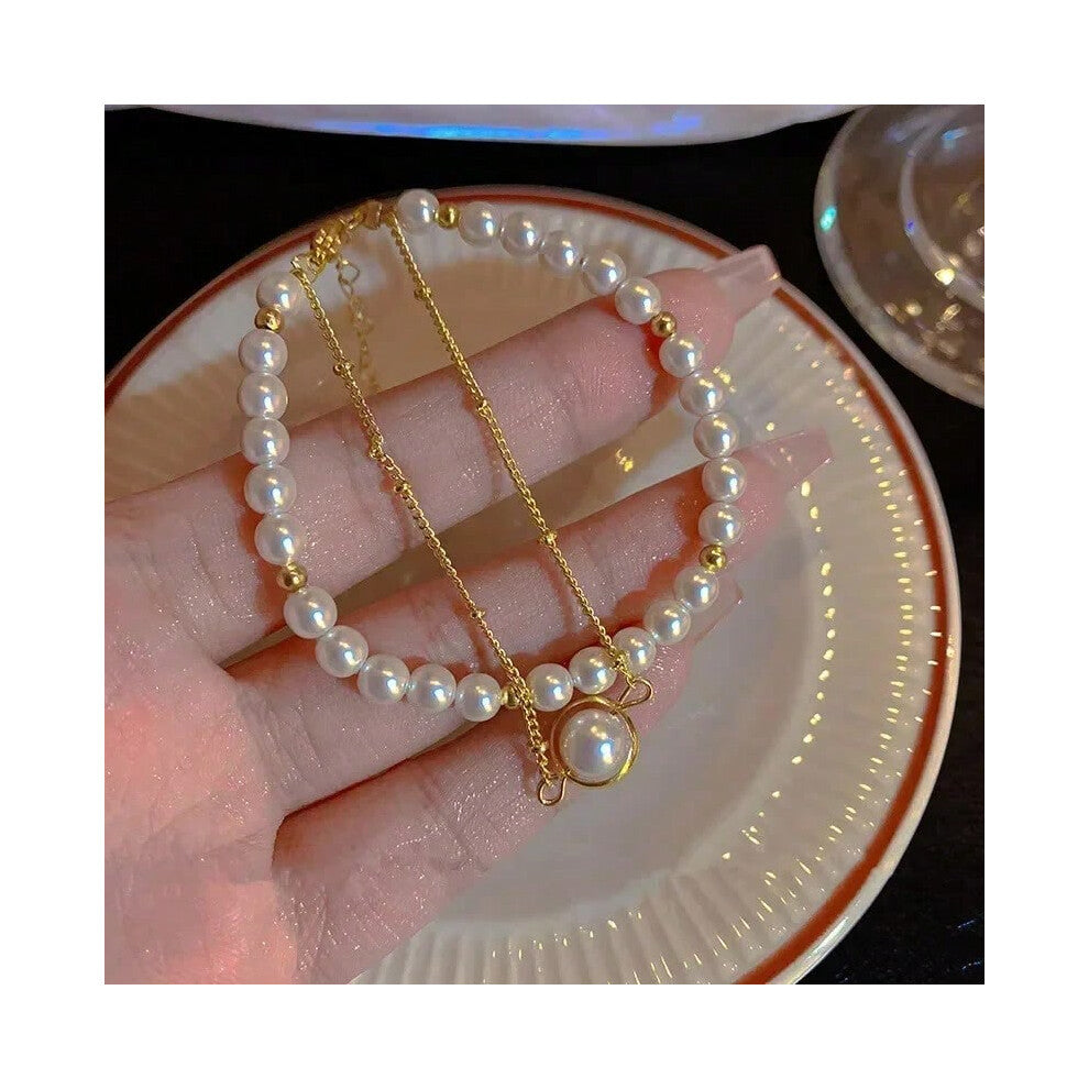 (SL191) Imitation Pearl Stretchable Bracelet for Women Personalized Fashion Daily Accessories Party Jewelry Birthday Anniversary Gifts