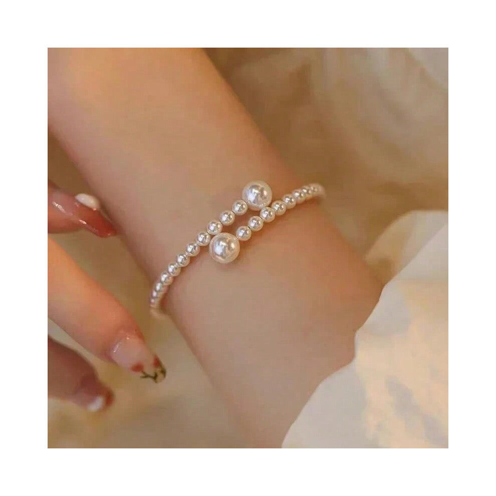 (SL369) Imitation Pearl Stretchable Bracelet for Women Personalized Fashion Daily Accessories Party Jewelry Birthday Anniversary Gifts