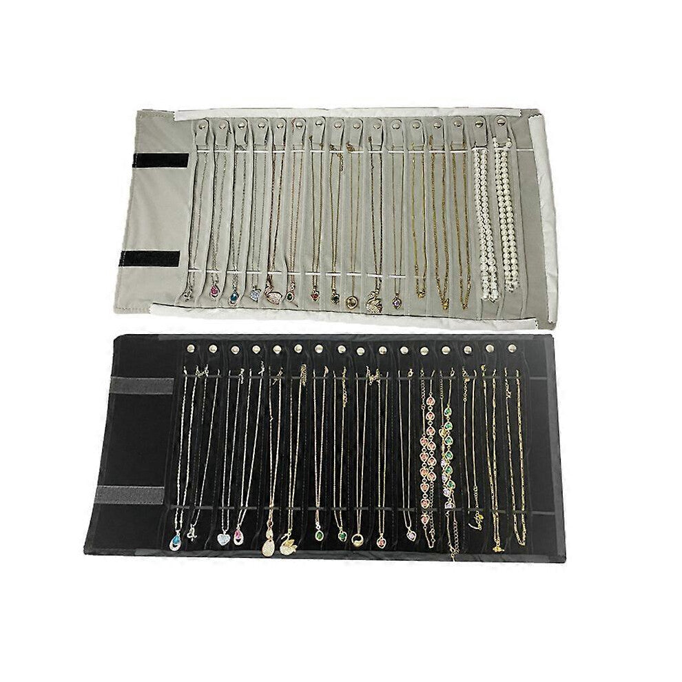 (As show, One size) Jewelry Necklace Anti-twist Jewelry Storage Roll Exhibitor Portable Jewelry Folding Bag Necklace Bracelet Bag