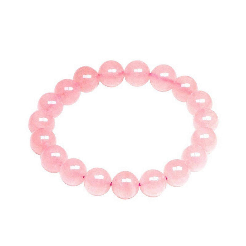 (As show, One size) 1 Rose Quartz Bracelet Natural Stone Beads Bracelet Lithotherapy in 8mm Elastic Men&#39;s and Women&#39;s Bracelet