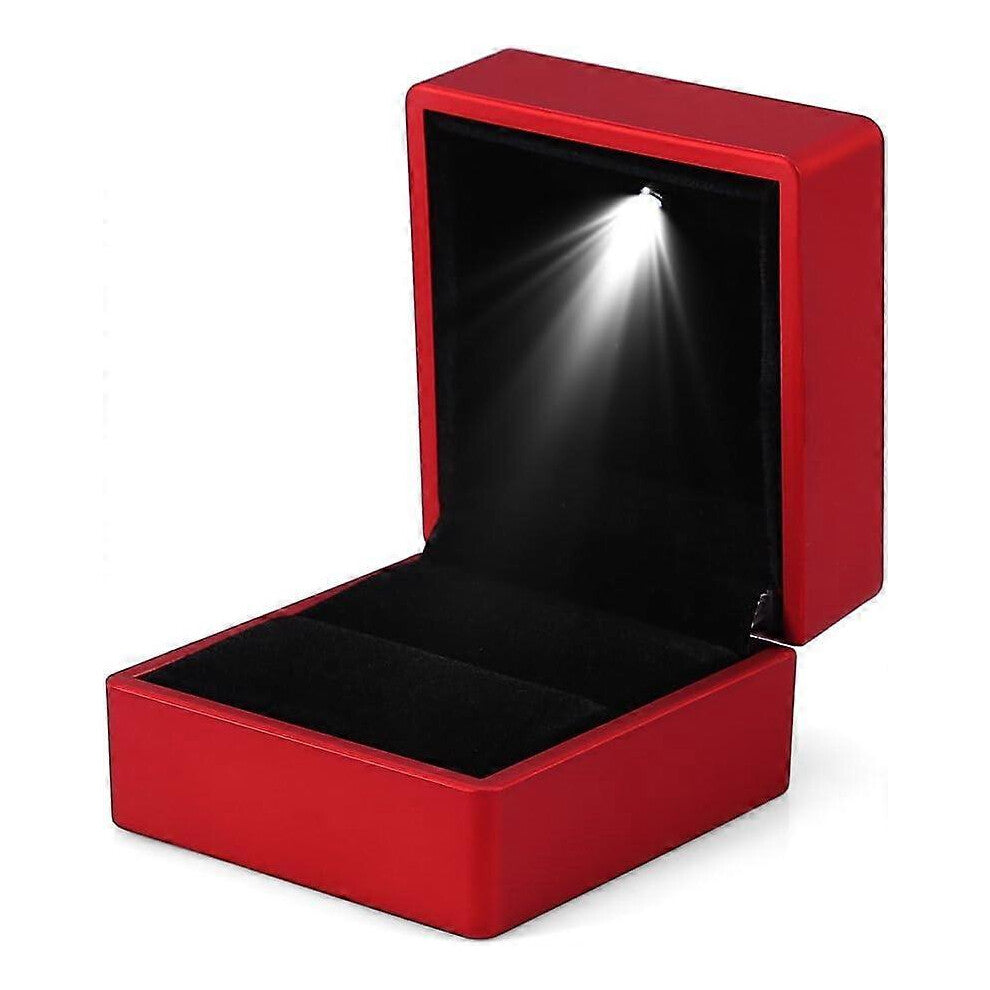 (As show, One size) Fashionable LED Ring Box Illuminated Ring Storage Case Jewelry Holder, LED Lighting Ring Box for Marriage Proposal, Engagement and
