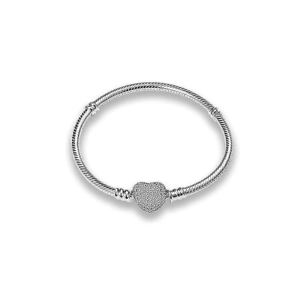 (As show, One size) 1 Bracelet for Women Pandora charms with Silver Heart Clasp, Women&#39;s Jewelry Christmas Gifts for Women Birthday Mother&#39;s D