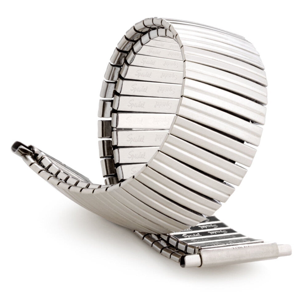 Speidel Men?s Stainless Steel Extra Long Comfortable Stretch Replacement Watch Band in Silvertone fitting watches with 18-24mm lug width range with