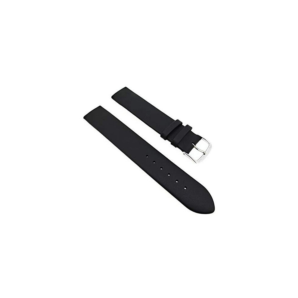 Watch Strap | Black | For Attaching with Screws for Watches Skagen, Boccia | 16 mm Made in Germany, black, M, Strap
