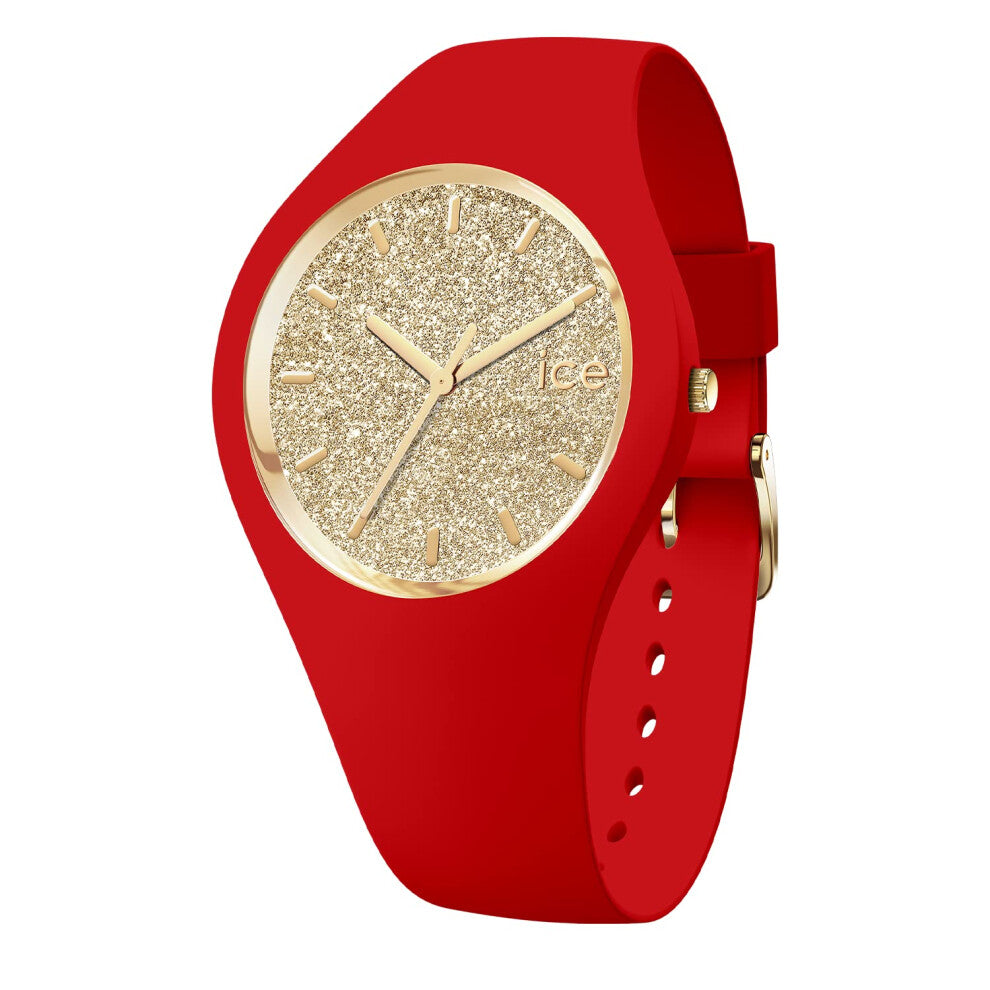 ICE-WATCH - Ice Glitter Red Passion - Women's Wristwatch With Silicon Strap - 021080 (Medium)