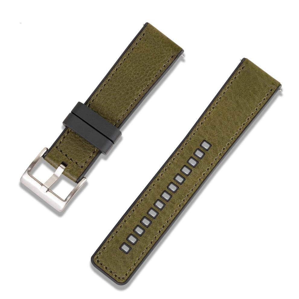 CRAFTER BLUE UL03 Straight End Hybrid FKM Rubber Watch Strap Replacement Band for All 22mm Width Lug Watches, Forest Green