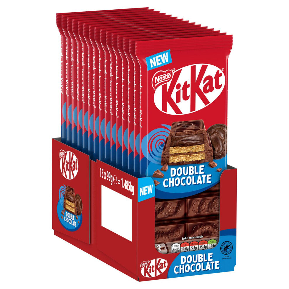 Kit Kat Double Chocolate Sharing Bar 99g Bulk Buy (Pack of 15) Sweet Treat