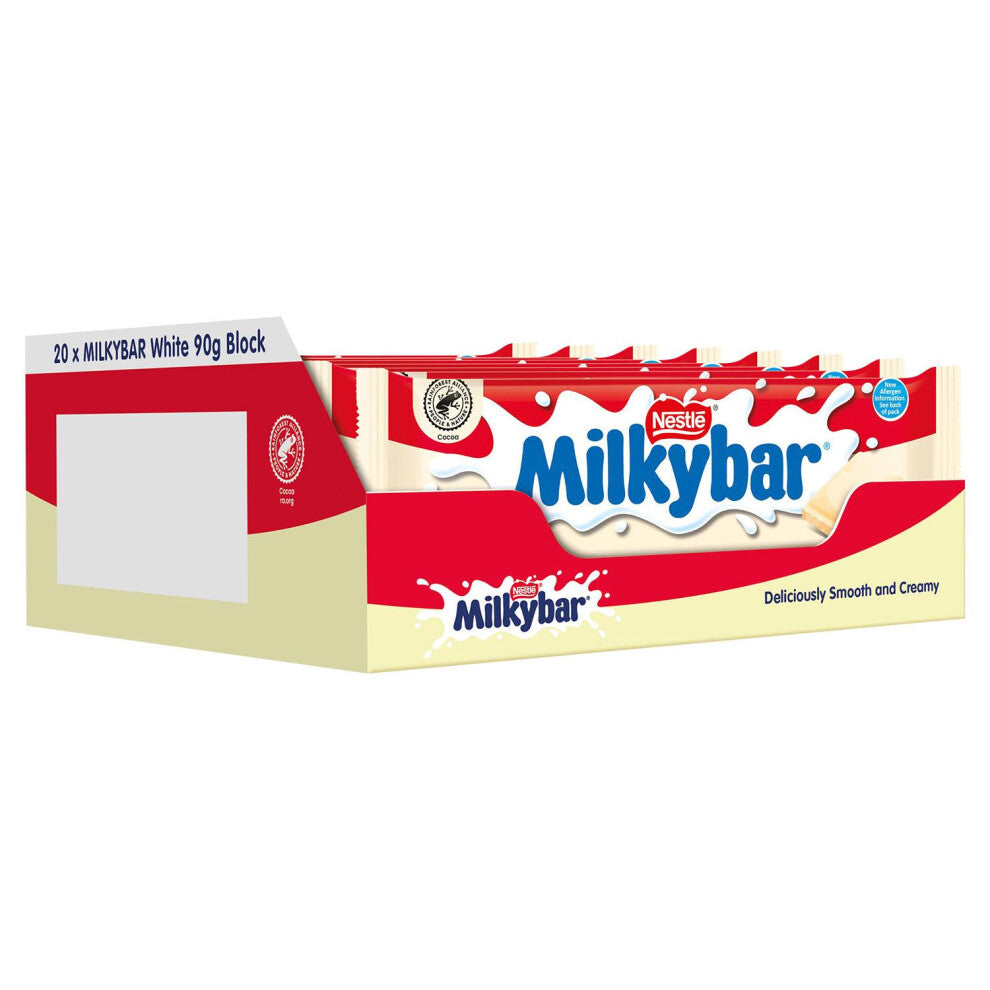 Milkybar White Chocolate Sharing Bar 90g Bulk Buy (Pack of 20) Choc Treat