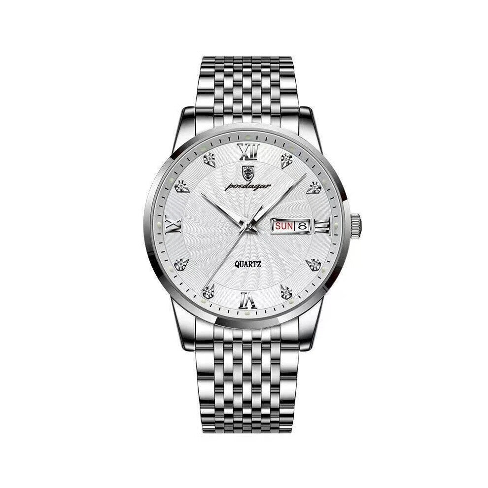 (827 SL WH S) Watch Men Stainless Steel Luxury Waterproof Wristwatch Mens Watches Hot