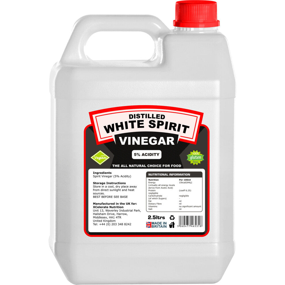 (2.5 Litres) White Spirit Vinegar for Pickling Cooking Cleaning