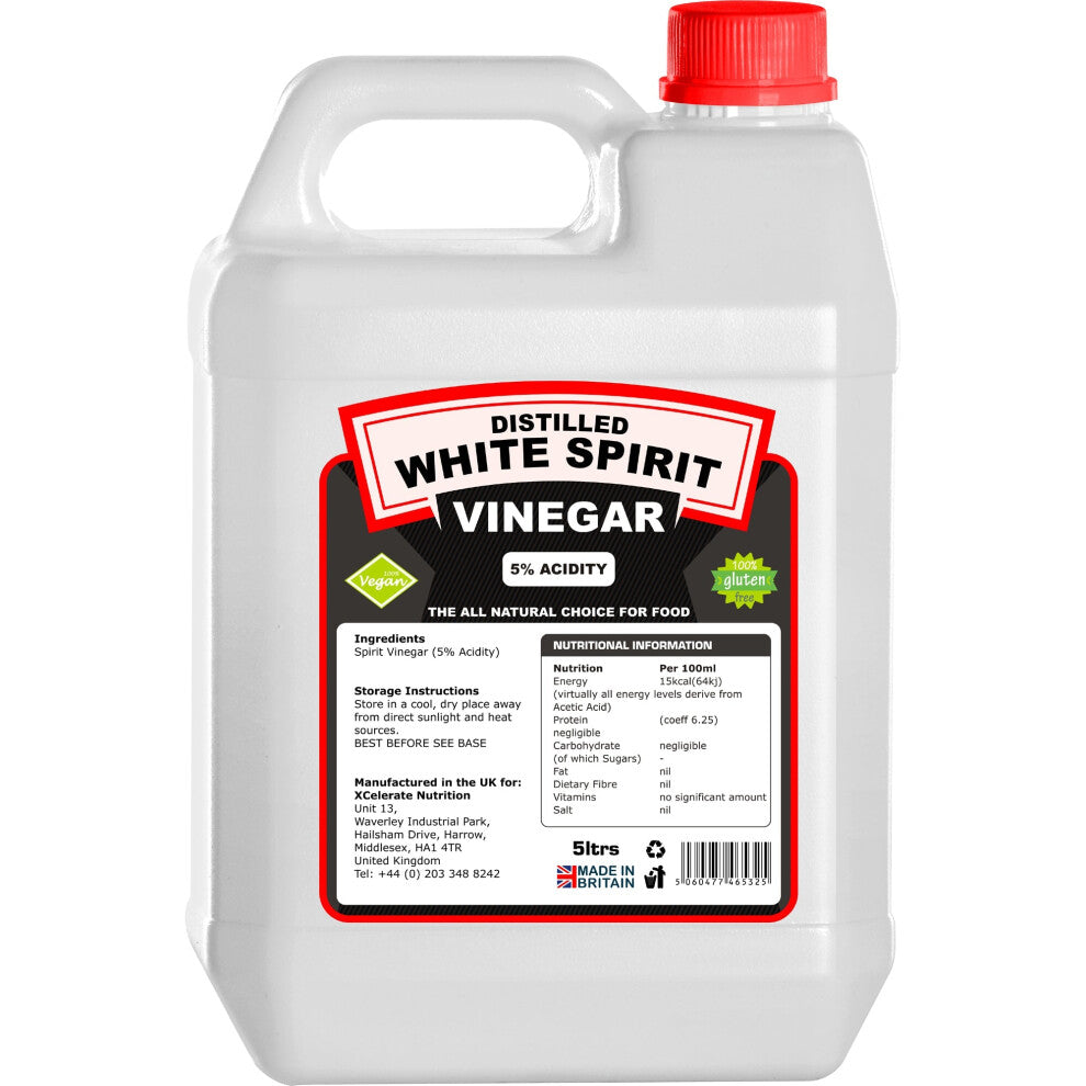 (5 Litres) White Spirit Vinegar for Pickling Cooking Cleaning