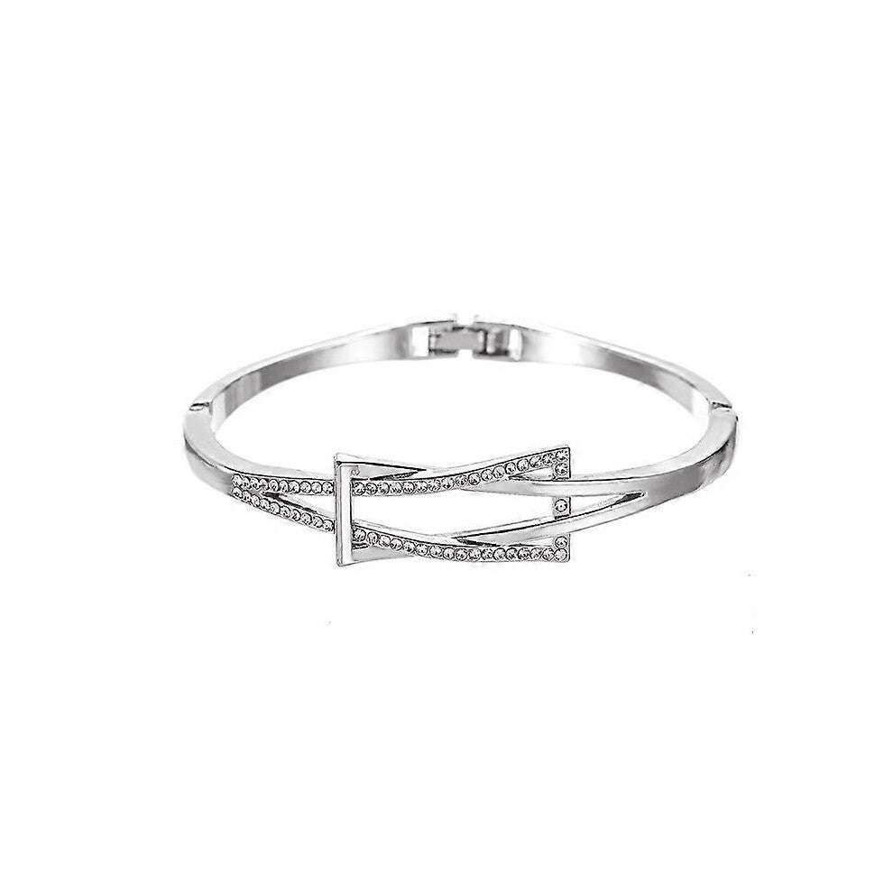(As show, One size) One piece (01 white K 0138) Women&#39;s Bracelet Infinity Plated Bracelet with Crystals, Women&#39;s Bracelet Gift Mother&#39;s Da