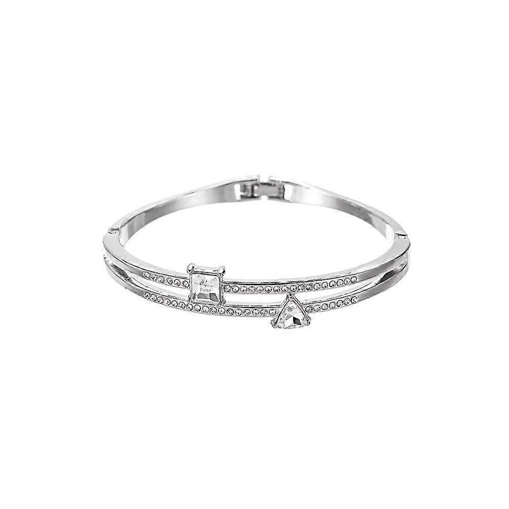 (As show, One size) One piece (01 white K 0164) Women&#39;s Bracelet Infinity Plated Bracelet with Crystals, Women&#39;s Bracelet Gift Mother&#39;s Da