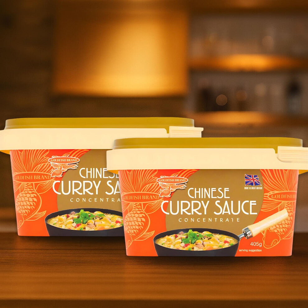Goldfish Chinese Curry Sauce Paste – 405g (Pack of 2) | Authentic Takeaway-Style Curry | Easy-to-Cook Concentrated Paste | Net Weight 810g