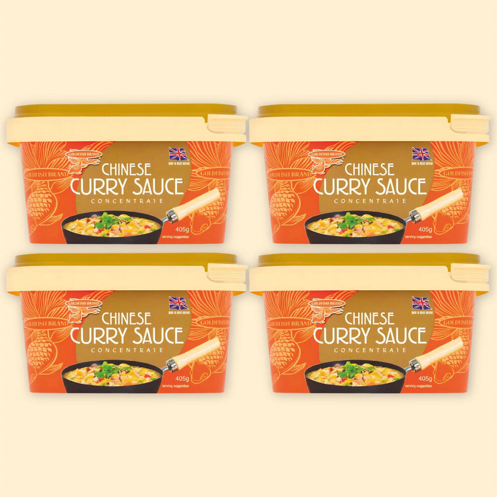 Goldfish Chinese Curry Sauce Paste – 405g (Pack of 4) | Classic Takeaway-Style Curry | Ready-to-Use Concentrate | Net Weight 1.62kg