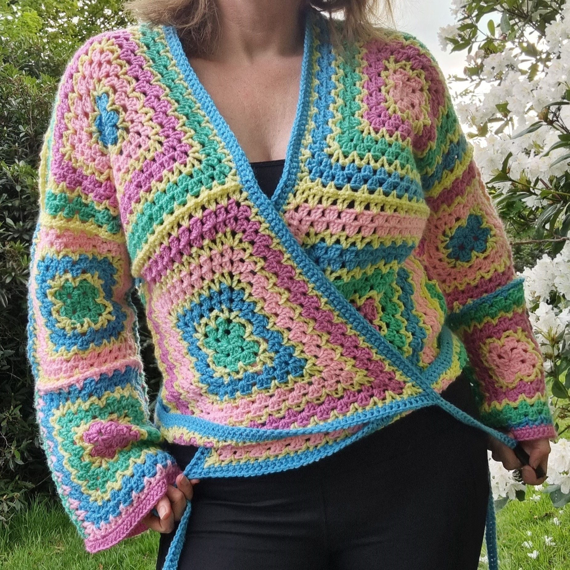 Summer Squares - Wickel-Cardigan