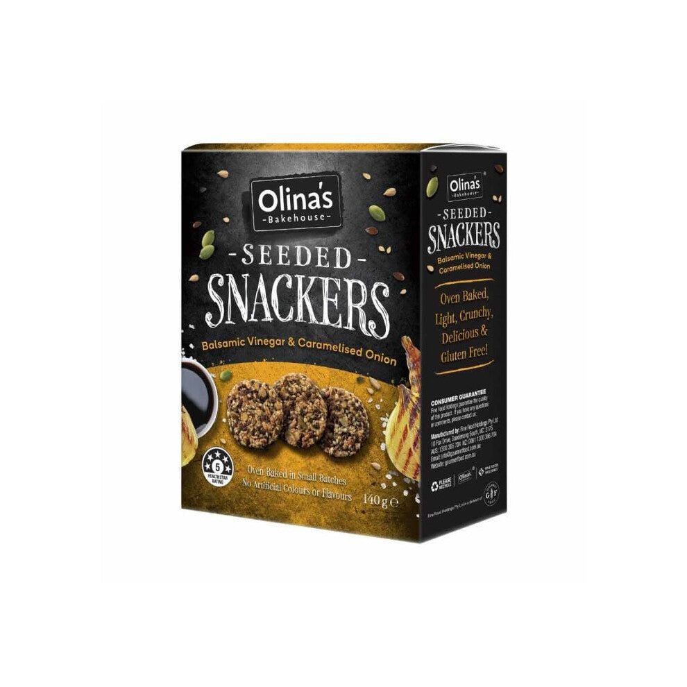 Olina's Bakehouse Balsamic Vinegar & Caramelised Onion Seeded Snackers 140g