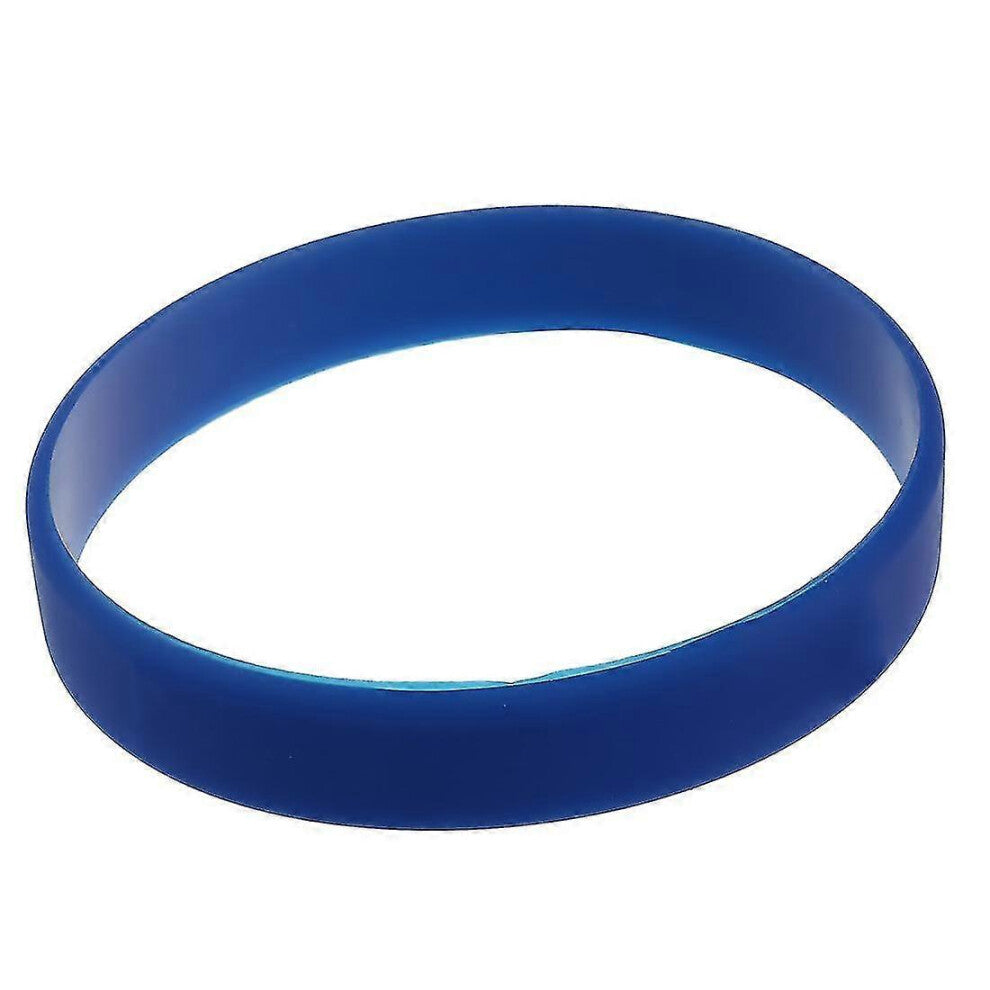 (As show, One size) Fashion Silicone Rubber Elasticity Wristband Wrist Band Cuff Bracelet Bangle Dark Blue