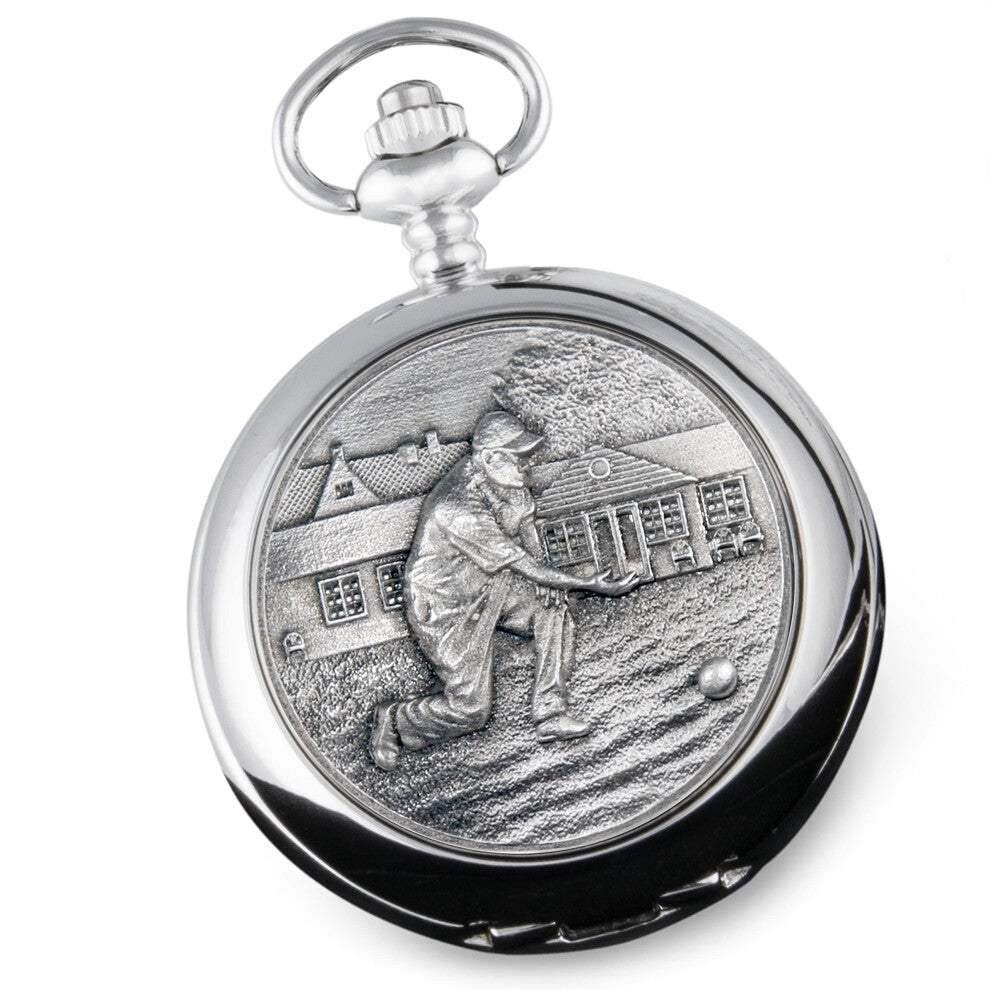 De Walden Boyfriend Engraved Pocket Watch with Lawn Bowls Case in a Gift Box