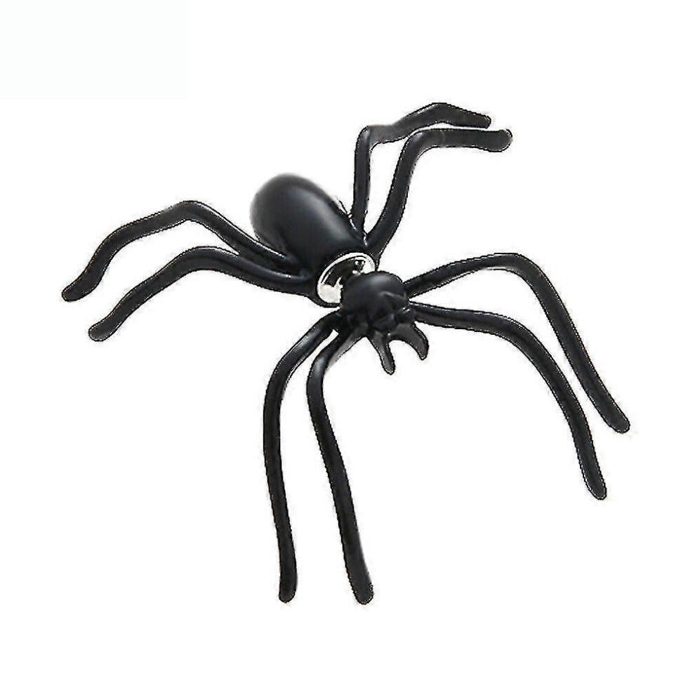 (As show, One size) HHCX-earrings Double Sided Puncture Halloween Spider Black Alloy Ear Studs For Festival