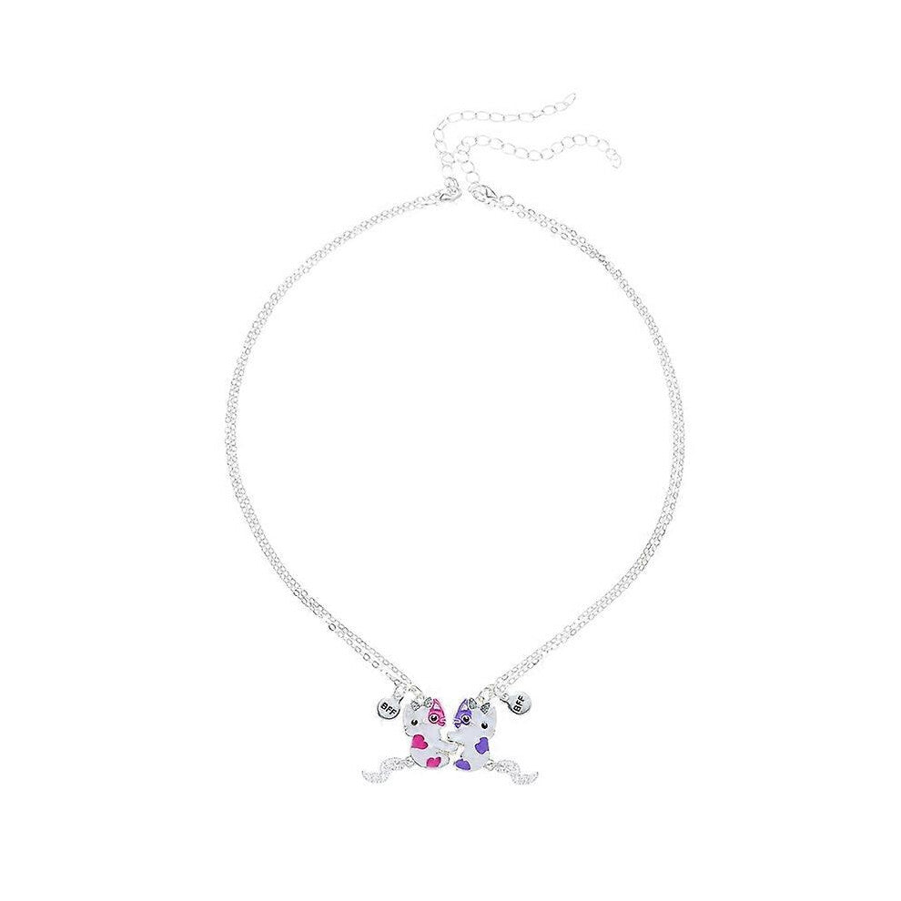 (As show, One size) 2x Matching Necklace Cat Hug Puzzle Necklace Magnet Attracting Necklace for Kids