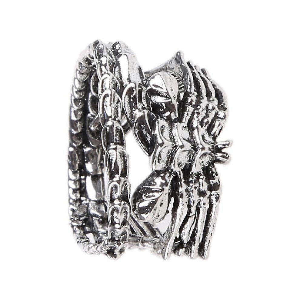 (As show, One size) Skeleton Hand Ring Goth Biker Punk Rocker Skelton Hand Wrap Band Ring Unique
