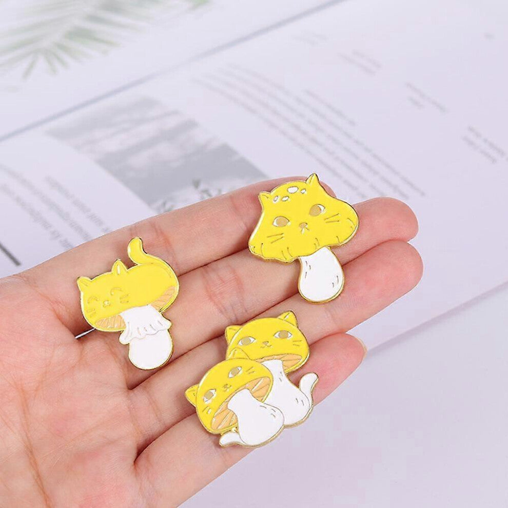 (As show, One size) 3 Pack Cartoon Animal Cat Enamel Pin Set, Cute Pet Brooches Badge for Bag, Lapel, Buckle, Hat, Clothing Accessories, Personality B