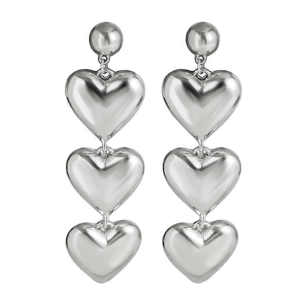 (As show, One size) Heart Series Jewelry Necklace-Earrings-Bracelet Gift for Women Girlfriends