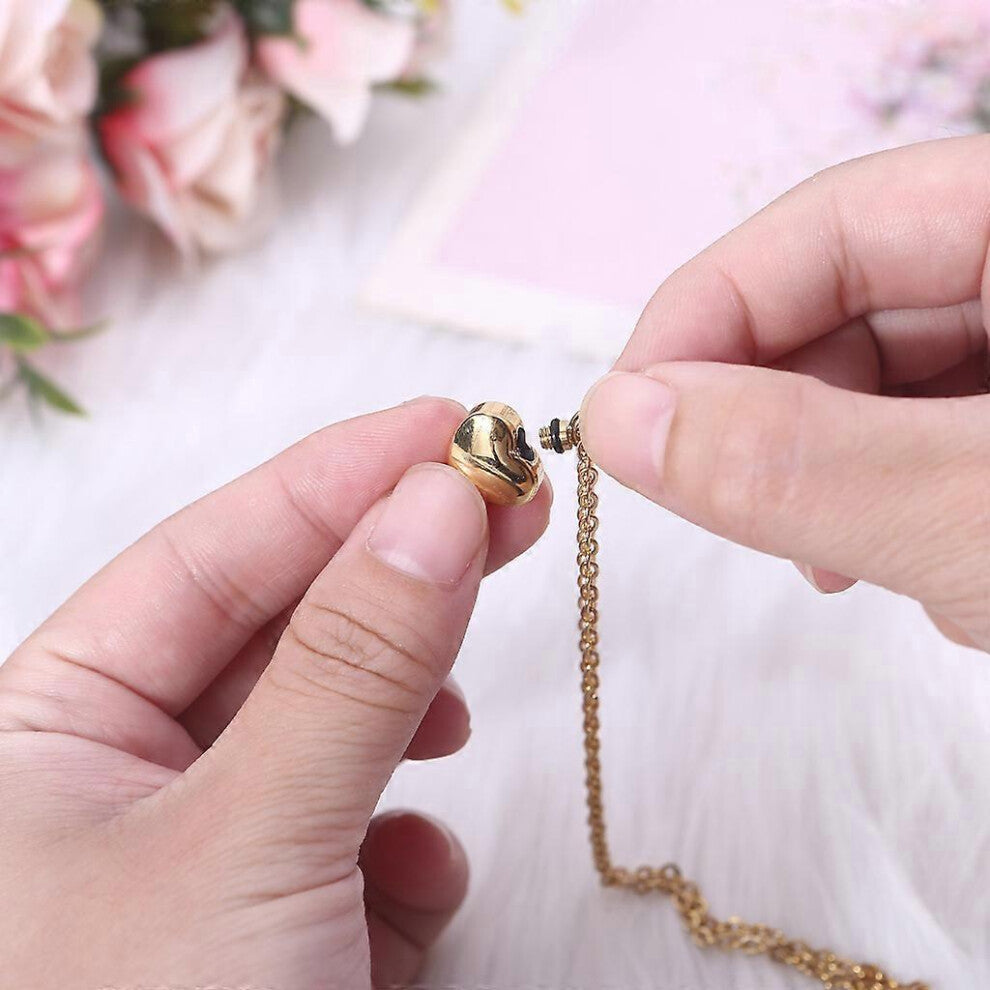 (Black, One size) Heart-shaped Cream Jar Necklace Urn Cremation Ashes Keepsake Memorial Jewelry