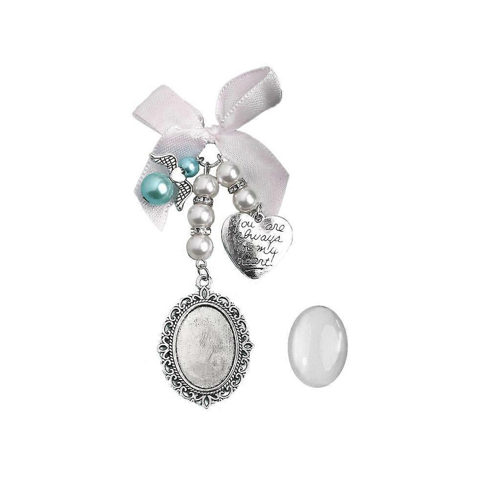 (As show, One size) Photo Frame Charm Pin Brooch Frame for Mother of Bride or Groom Flower Bouquet