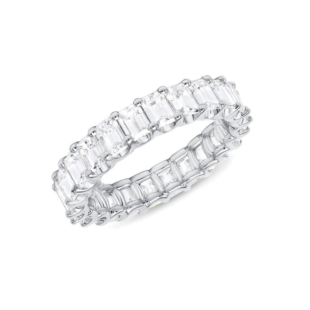 (Platinum F444, No. 6) Fashion Creative Full-Circle Pave Zircon Ladies' Engagement Ring - Perfect Proposal Gift