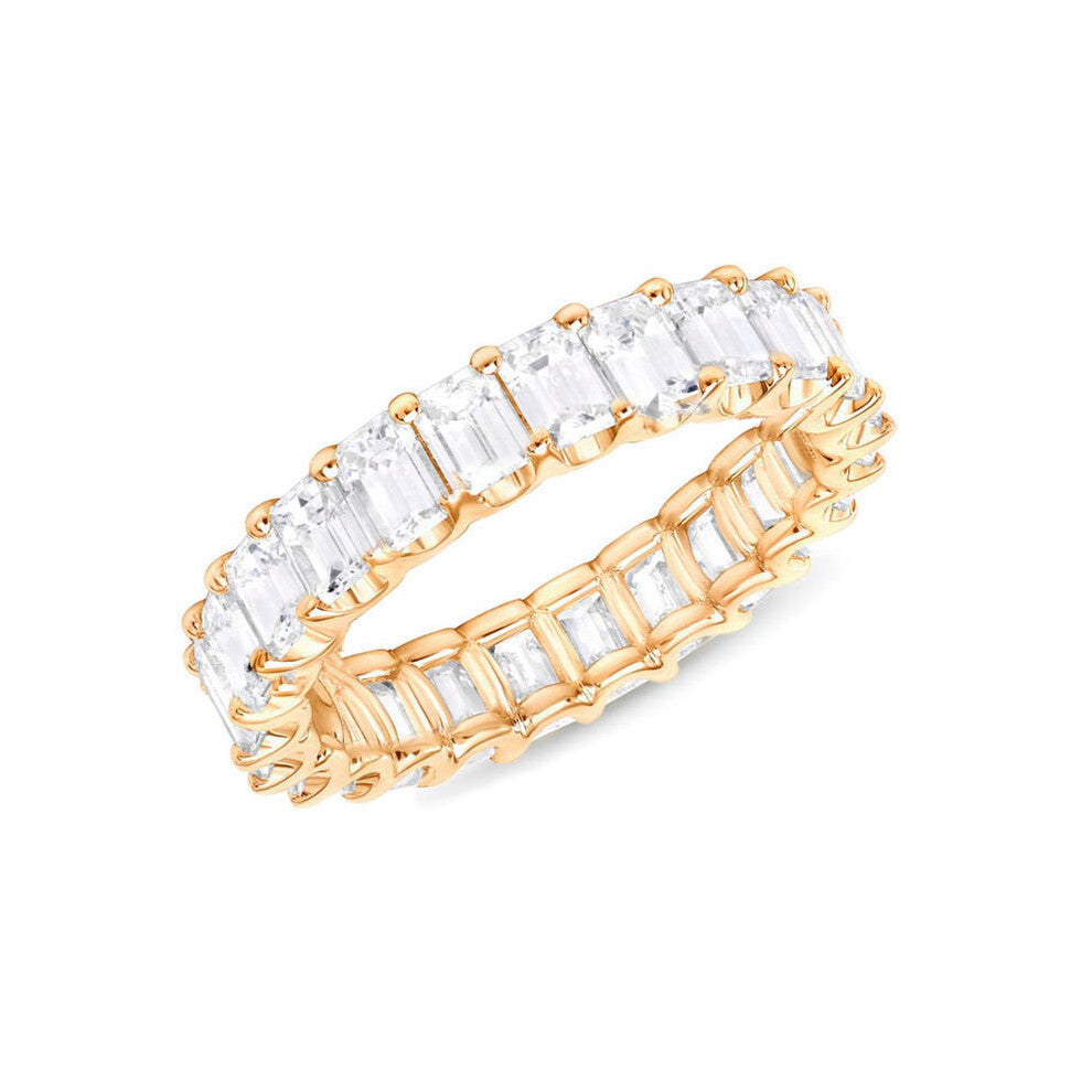 (Golden F445, No. 6) Fashion Creative Full-Circle Pave Zircon Ladies' Engagement Ring - Perfect Proposal Gift