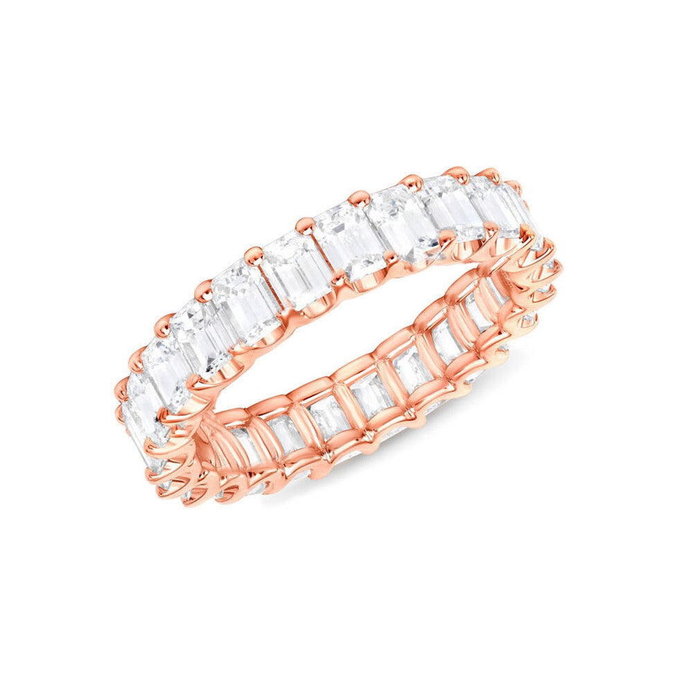 (Rose Gold F446, No. 6) Fashion Creative Full-Circle Pave Zircon Ladies' Engagement Ring - Perfect Proposal Gift