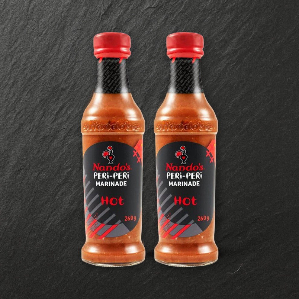 Nandos Hot Peri Peri Marinade 260g -  (Pack of 2) | Spicy & Flavorful Sauce for Grilling, Roasting & BBQ