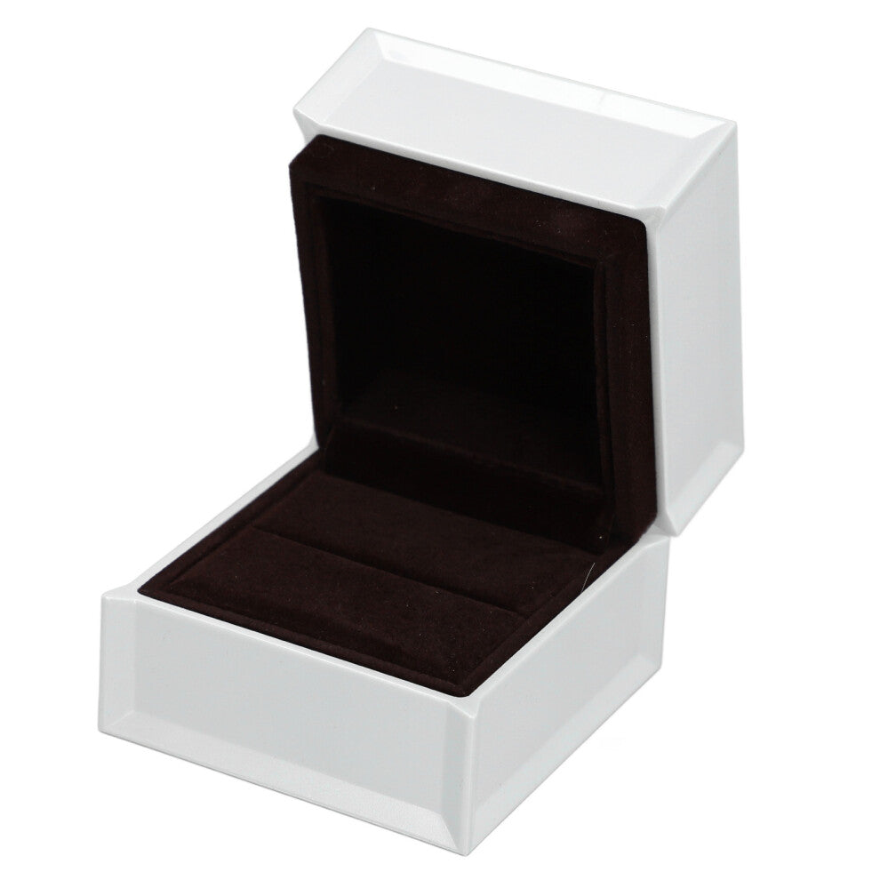White Engagement Ring Box with LED Light Velvet Earrings Studs Ring Case Jewelry Display Storage Box for Proposal Engagement Wedding Valent