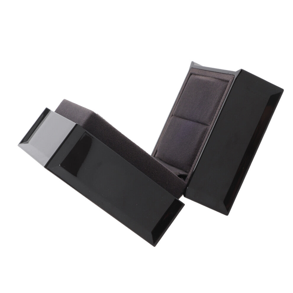 LED Luxury Ring Box Flocking Interior Jewelry Display Rectangular Wedding Ring Case for Proposal Engagement Wedding Black