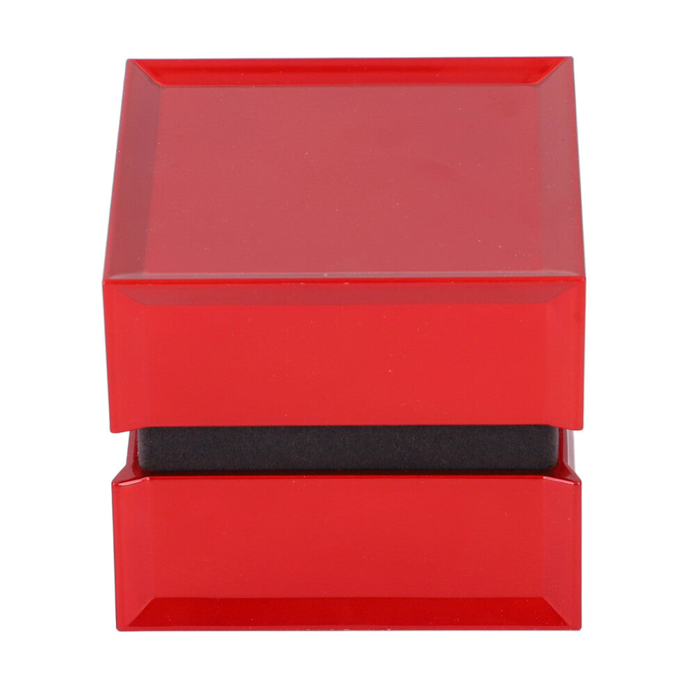 Red Engagement Ring Box LED Squared Soft Waterproof Multifuntional Red Wedding Light Ring Case for Marriage Proposal Valentine Day