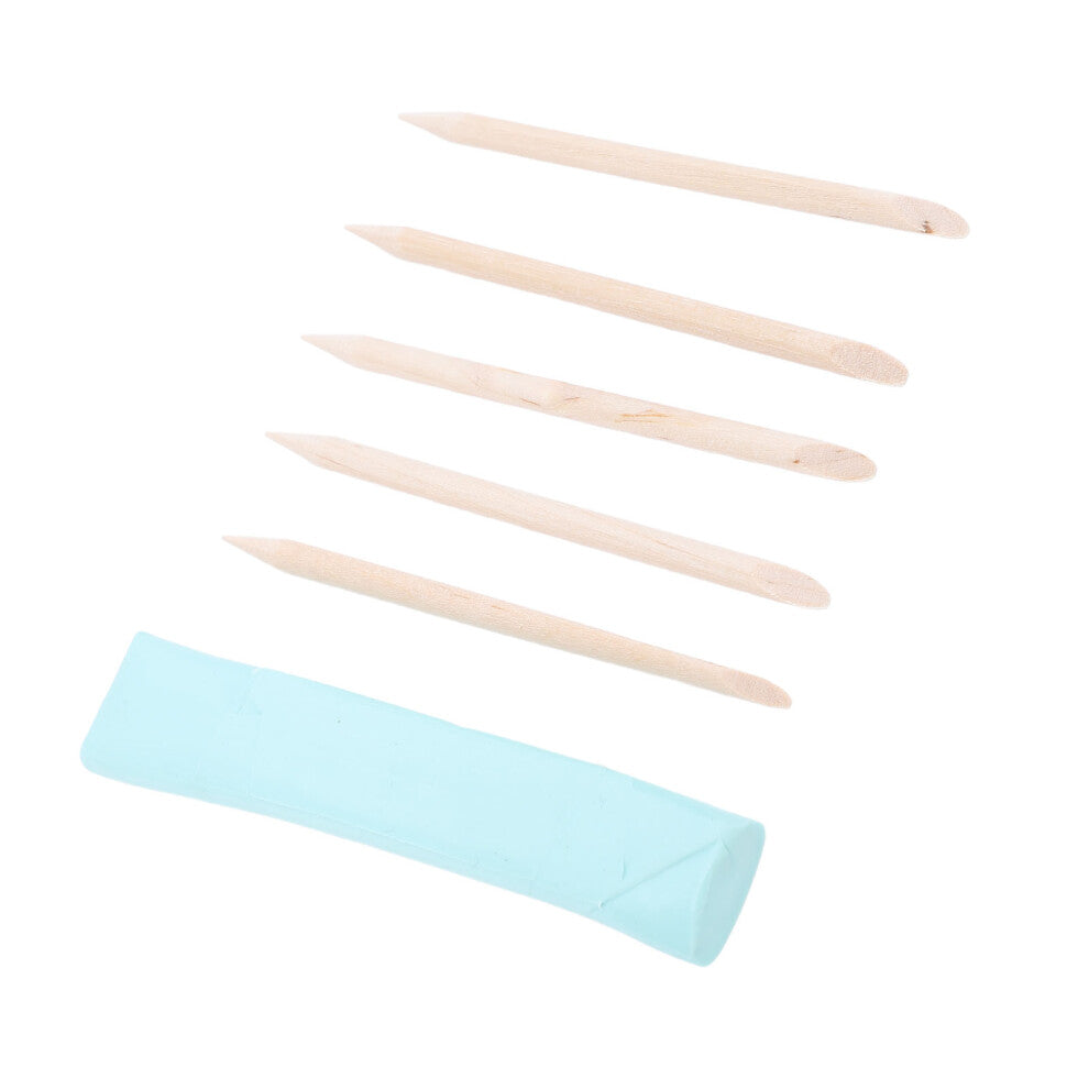 Watch Repairing Cleansing Clay with 5 Wooden Sticks Grease Removal Watch Maintenance Tool for Watch Plates Dials Hands