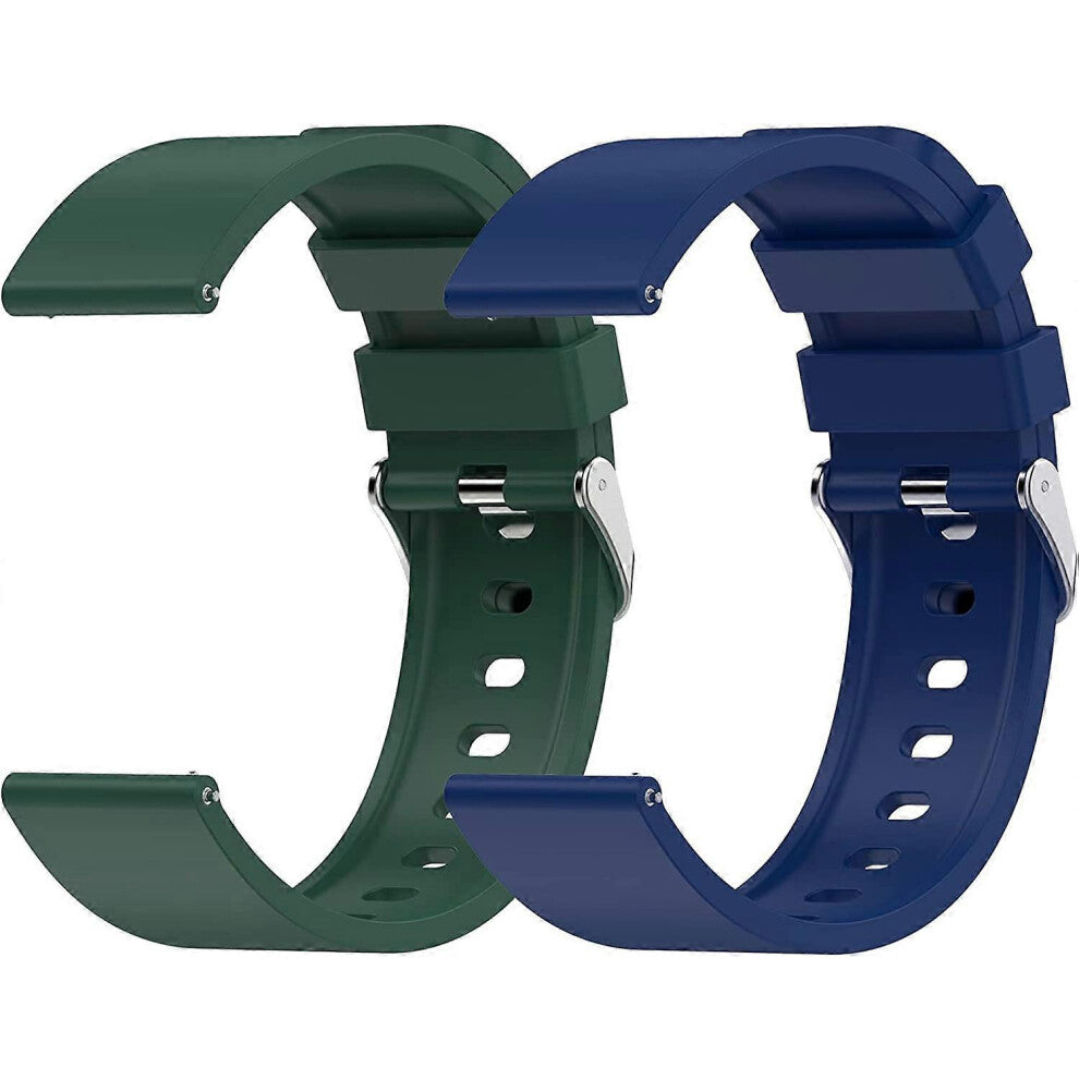 (As show, One size) 22mm Smartwatch Strap- 2pcs Silicone Quick Release Straps, Replacement Band for Samsung Galaxy Watch-Huawei Watch-Garmin-Fossil-Am