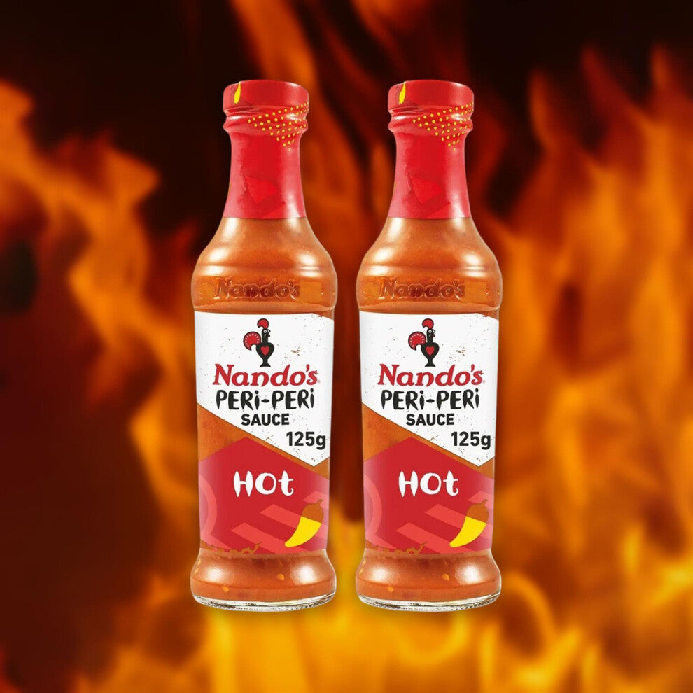 Nando's Hot Peri Peri Sauce – Spicy & Tangy – 125ml (Pack of 2)