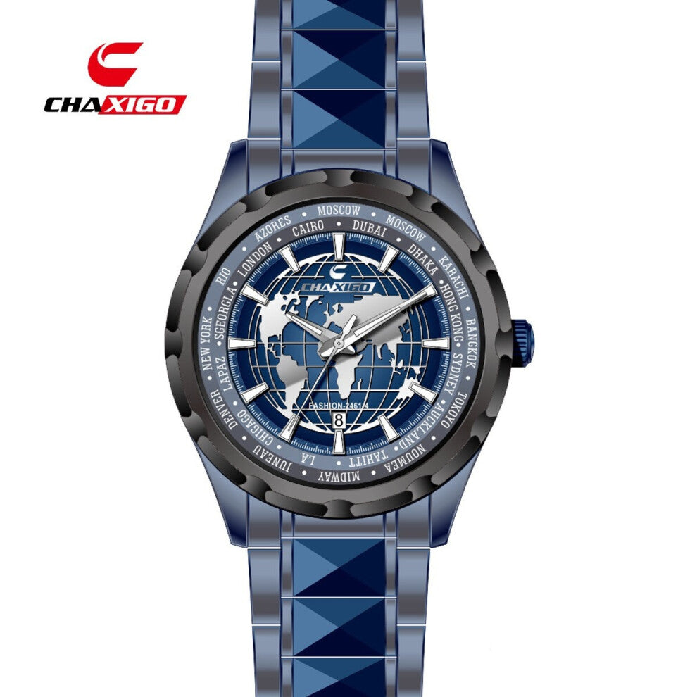 (Blue 2461-4, Male style) CHAXIGO Cassig fashionable men's watches, couple waterproof, business women's quartz watches