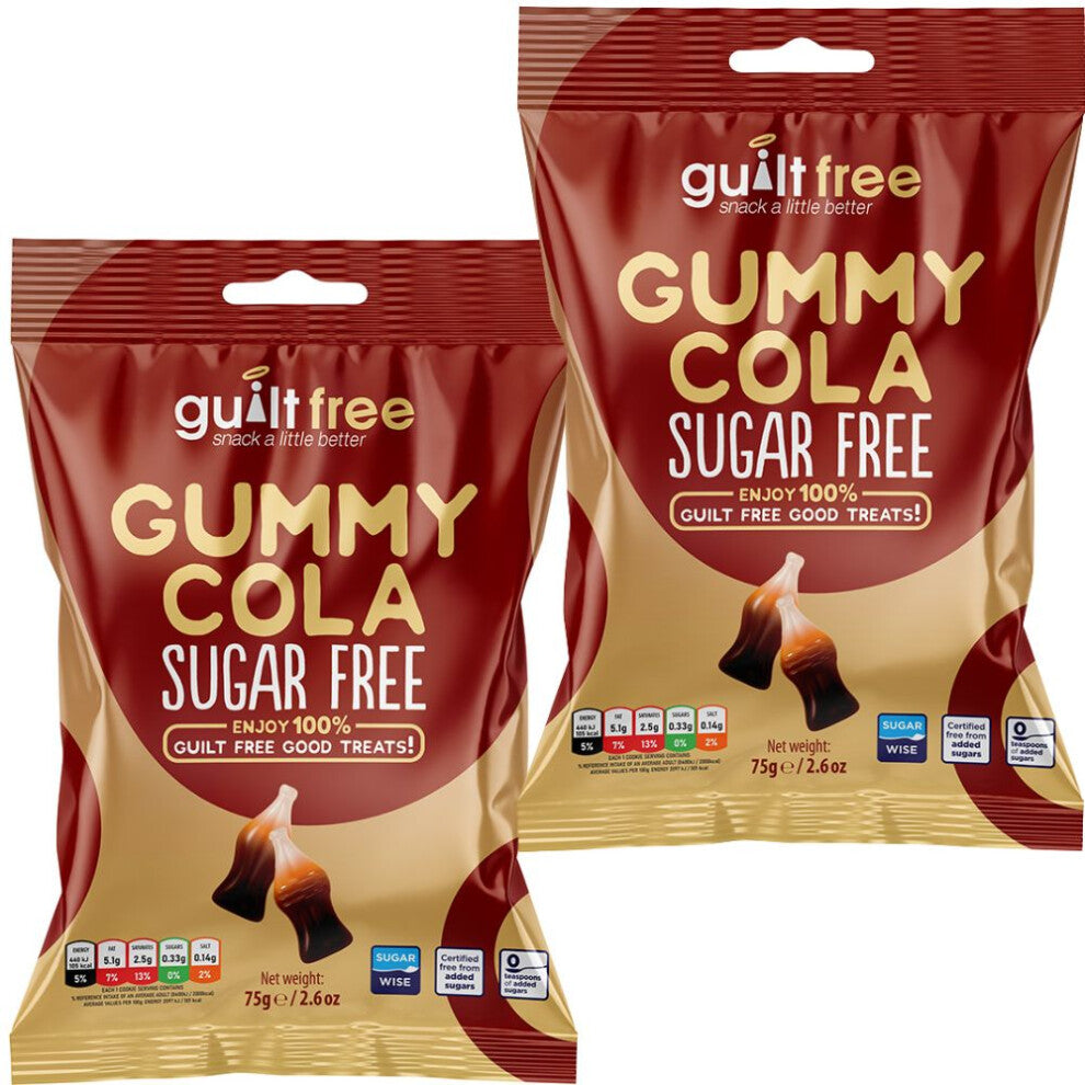 (Pack of 2) Sugar Free Gummy Cola 75g Diabetic Friendly Treats