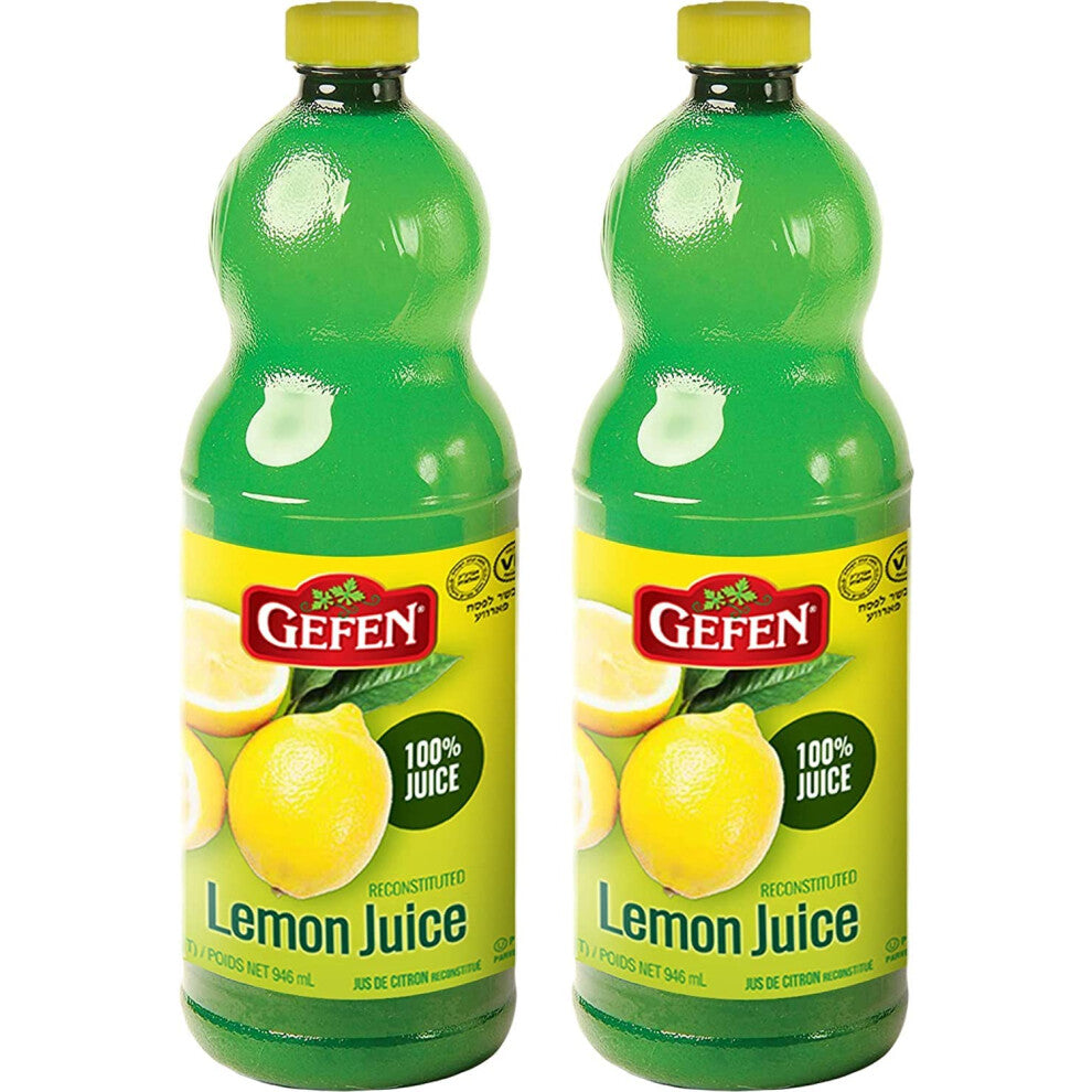 Gefen 100% Lemon Juice, 946ml (Pack of 2)