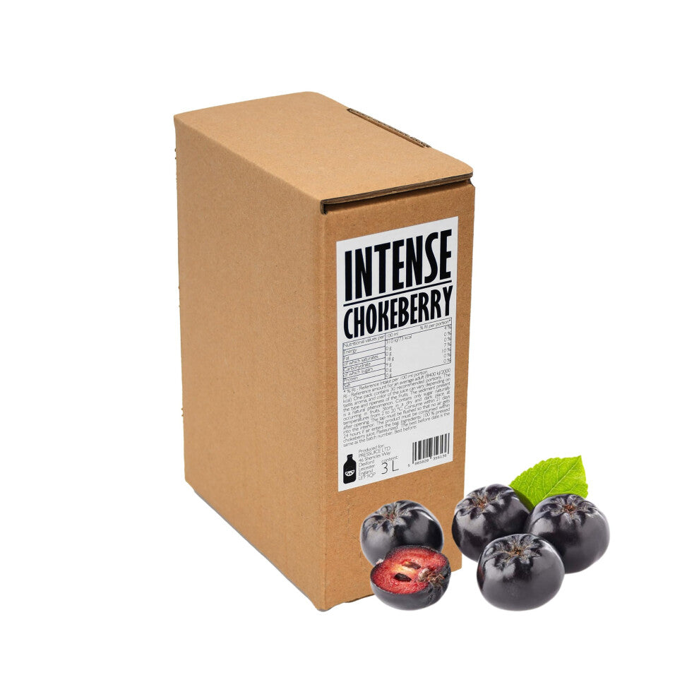 PRESSUICE Fresh Intense Chokeberry Juice not from concentrate | 1 carton 3 liters Fruit Juices NFC | Pressed Chokeberry Semi Sour Drink | No added