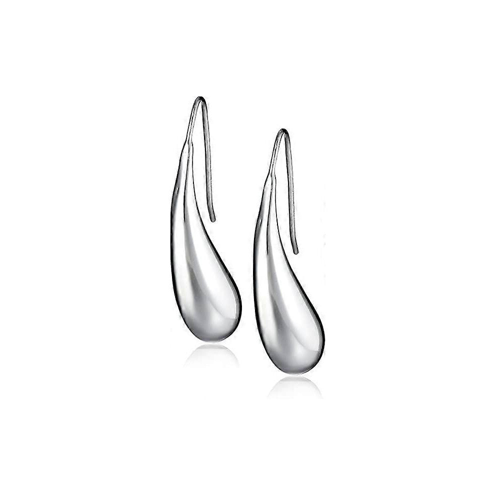 (As show, One size) Sterling Silver Teardrop Earrings-2pcs