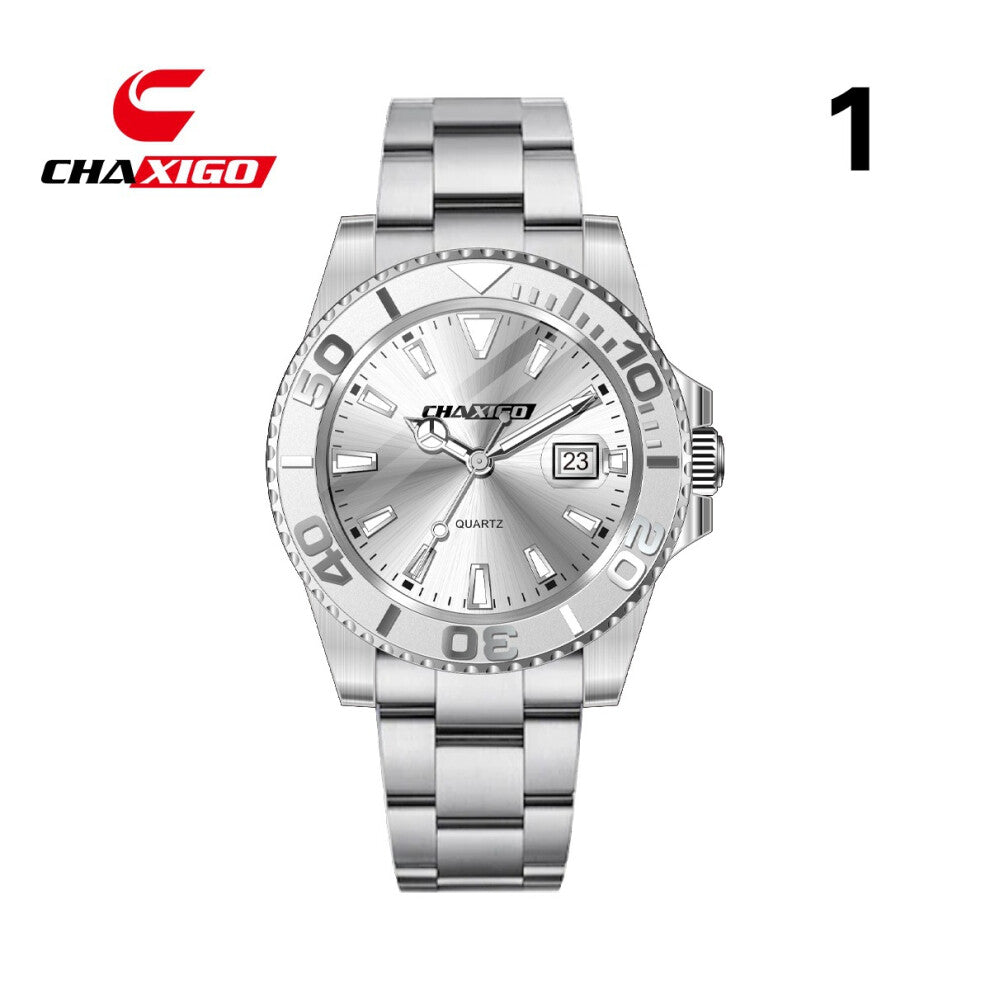 (White shell + white ring + white surface + white steel band CA-116-2) men's and women's personalized, creative and fashionable watches, alloy waterpr